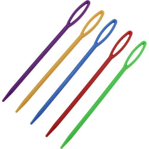 10 Piece Set Plastic Crochet Needle Safety Knitting Needle Cross Stitch Sweater Scarf