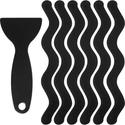 24Pcs/Set S Wave-shaped Anti Slip Strips Transparent Shower Stickers Bath Safety Strips Non Slip for Bathtub Shower Stairs Floor