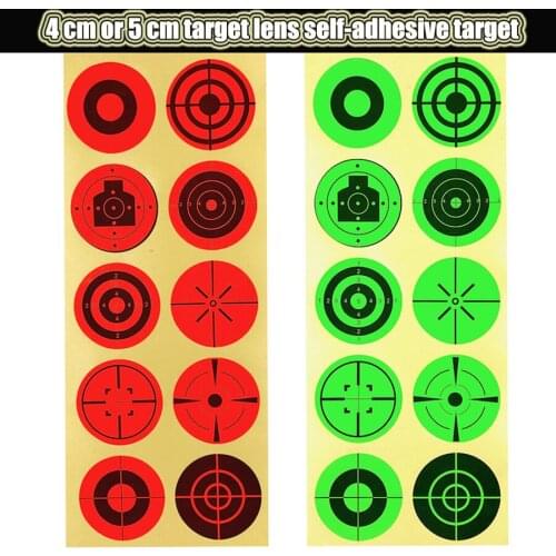 50PCS Aims Self-Adhesive Target Sticker Diameter 4cm/5cm 10 Patterns Outdoor Target Practice Shooting Target Stickers