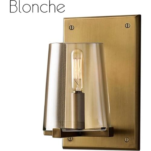 American Glass Wall Lamp Sconce Nordic Indoor Led Wall Light Fixtures for Bathroom Bedroom Corridor Mirror Lights Home Decor