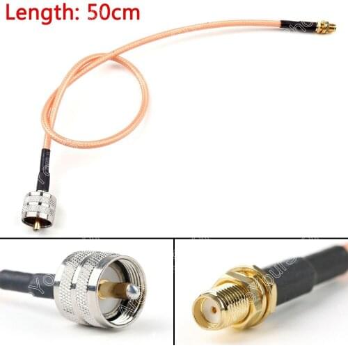 Areyourshop Sale 50cm RG142 Cable PL259 UHF Male Plug To SMA Female Jack Crimp Coax Pigtail 20in Wi
