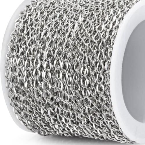 1 Meter Stainless Steel Link Chains For DIY Jewelry Making Punk Bright Bracelets Necklace Fashion Thin Chain Supplies