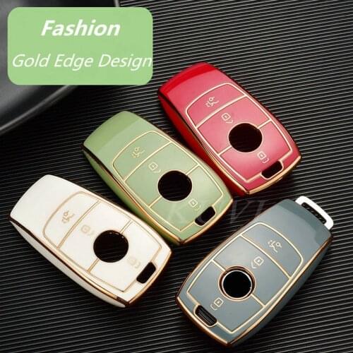 Plating TPU Car Key Cover Case Shell Protective Bag For Mercedes Benz A C E S G GLS Class W177 W205 W213 W222 G63 X167 Maybach