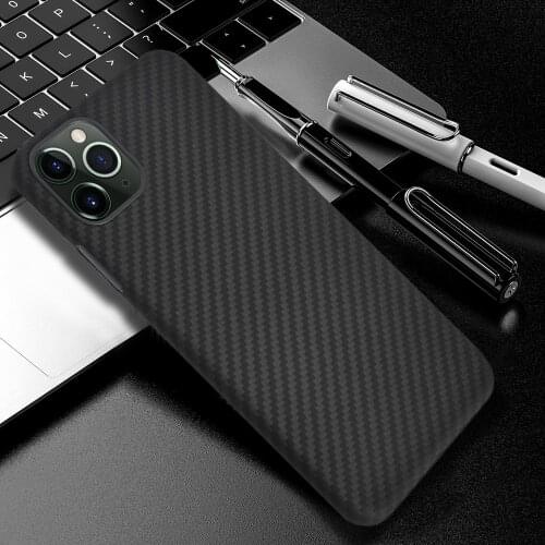 Real Pure Carbon Fiber Phone Case For Iphone11/11pro/11ProMax Ultra-Thin Anti-Fall Hard Business Cover Case Aramid Fiber Shell