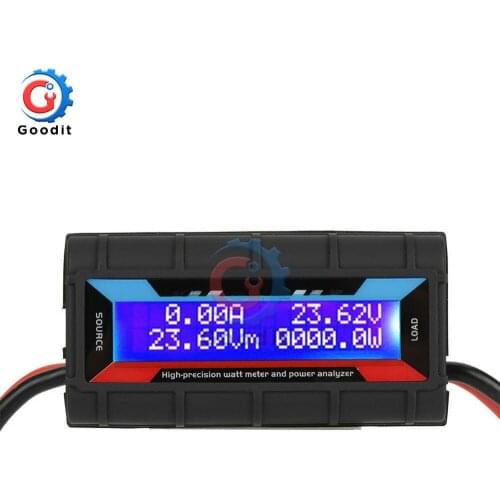 Digital LCD Watt Power Tester 130A 60V 130AMP Watt Meter Solar Wind Power Analyzer LCD Electricity Monitor Volt Tester