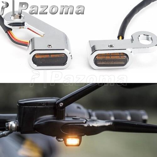 CNC Shell Waterproof Motorcycle Amber Turn Signal Lamp E4 Mark Mini Indicators Lights for Harley Touring Softail Dyna 1996-2021