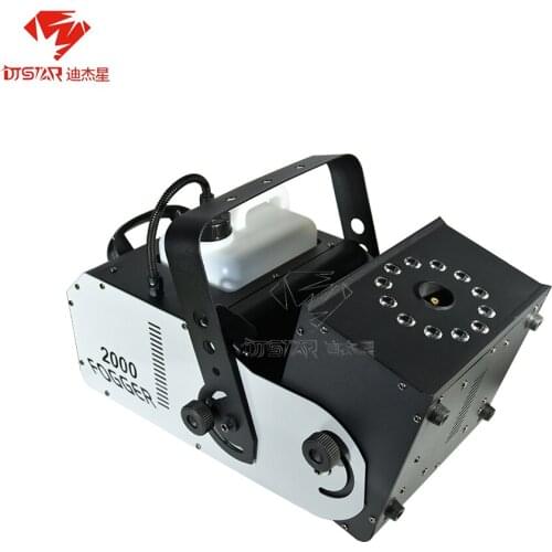 DMX Smoke Machine 2000W Fogger Sprayer Remote Control 180 Degrees Rotation 3L Stage Effect Equipment For Weeding Dance Floor DJ