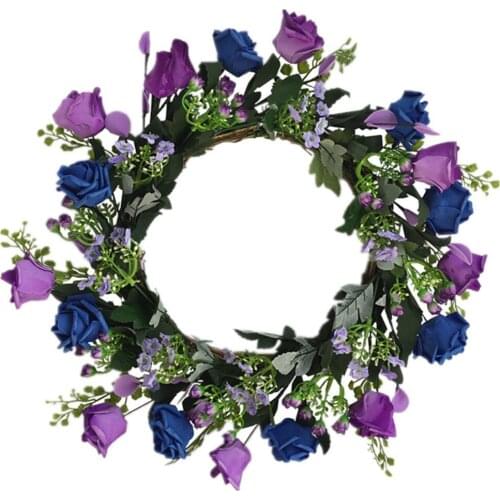 46cm Artificial Rose Garland Party Decoration Hanging Decorations Wall Door Lintel Window Decor Festive Supplies Photo Prop