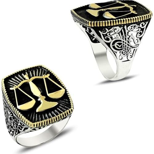 925 Silver Scales Horoscope Star Sign Hot Sale Rings for Men Zodiac Biker Man Accessorie Antique Vintage Bohomian Fine Jewellery