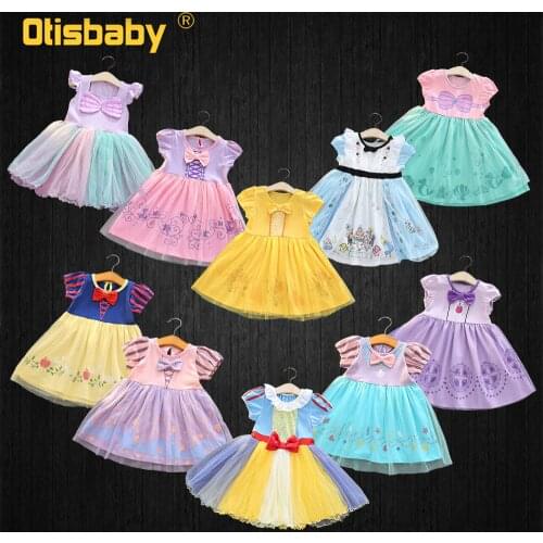 Summer Baby Girl Princess Ariel Dress Infant Rapunzel Purple Tutu Dress Kids Birthday Carnival Party Princess Cosplay Costumes