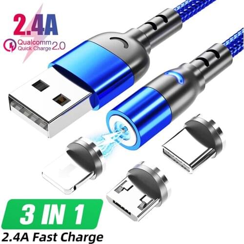 Magnetic USB Cable Micro USB Type C Fast Charging Wire Magnet USB C Data Cord For iPhone 11 12 Pro Max Xiaomi 11 9 Samsung S20