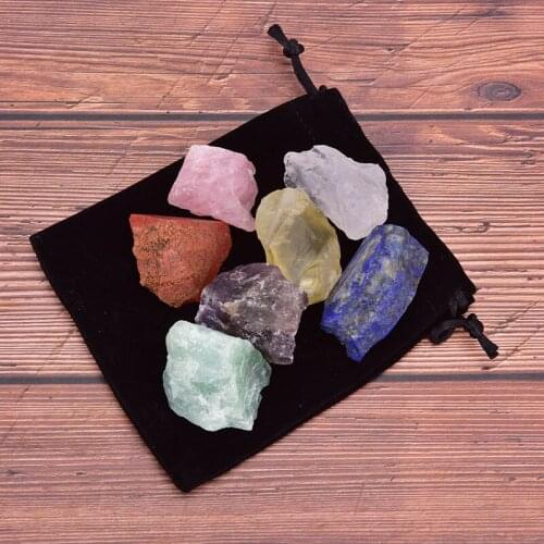 Natural 7-color Crystal Large Grain Unpolished Original Stone Mine Mark Collection Of Seven Chakra Gravel Gift Decoration