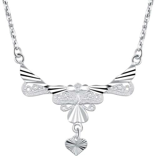 Wholesale Silver Plated Charm Jewelrys Necklace,free Shipping Fashion Fashion Jewelry Pendant Big Cat Heart AN797