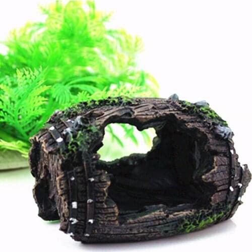 Resin Aquarium Ornaments Decorations Artificial Barrel Cave Landscaping Accessories For Fish Tank Aquarium Decoration Background