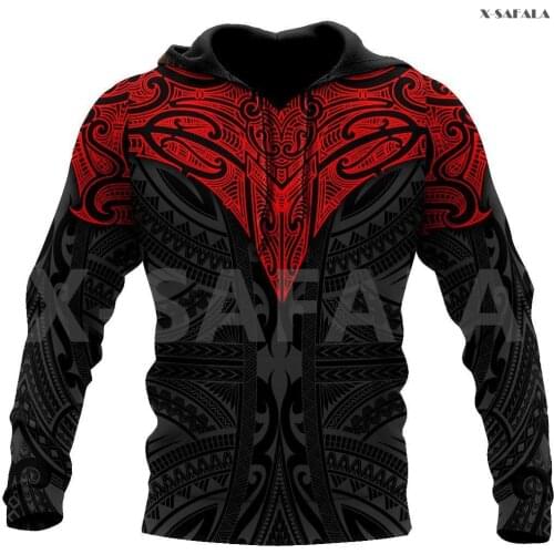 Polynesia Amazing Tattoo 3D Over Printed Hoodie Man Women Unisex Outwear Zipper Pullover Sweatshirt Casual