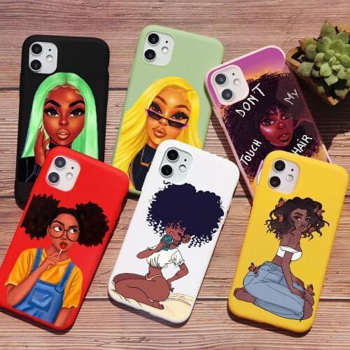 PUNQZY Black Girl Magic Melanin Poppin Queen art phone Case For Samsung A51 A71 S20 Plus S10 E S8 S9 Plus A50 A7 2018 TPU Cover