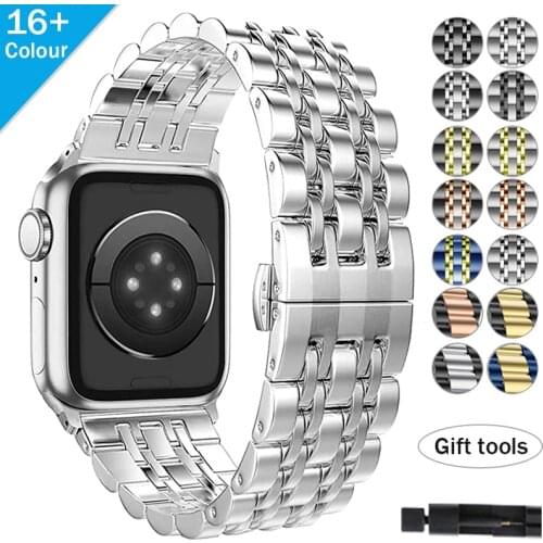 Stainless Steel strap for Apple Watch Band Series SE 6 5 4 3 44 38mm Replacement Bands bracelet for iwatch 42 40mm wrist Band