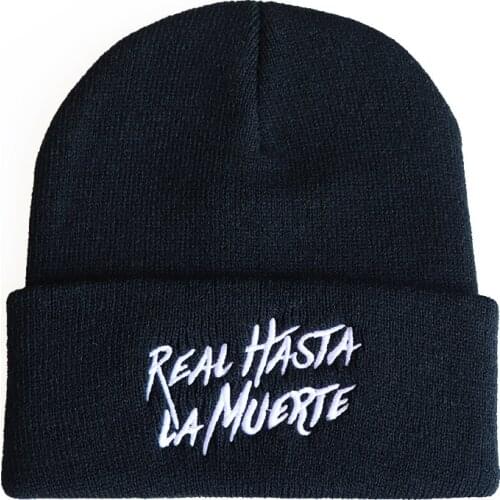 Anuel AA Beanies Cap for Men Women Real Hasta La Muerte Embroidery Knitted Hat Hip Hop Bonnet Cap