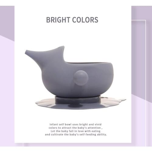 Silicone Baby Feeding Bowl Tableware Waterproof Spoon Non-Slip Crockery BPA Free Silicone Dishes for Baby Bowl Baby Plate