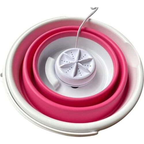 Foldable Mini Washing Machine Rotating Ultrasonic Turbines Washer USB Charging