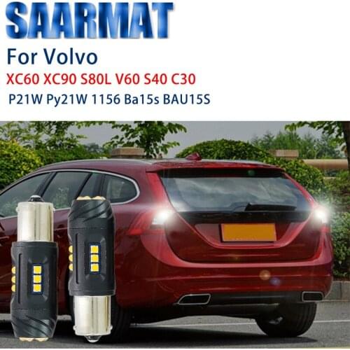 2pcs LED Reversing Light Turn Signal 1156 p21w ba15s py21w bau15s for Volvo XC60 XC90 S80L V60 S40 C30 No canbus error