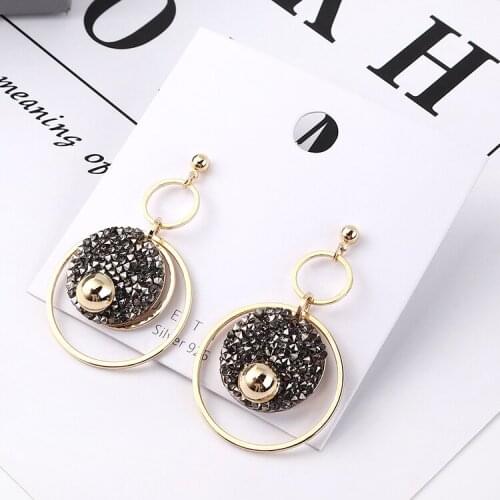 TONGKWOK Bohemia Exaggeration Dangle Earrings For Women Silk Thread Tassel Metal Long Chandelier Earrings #139596