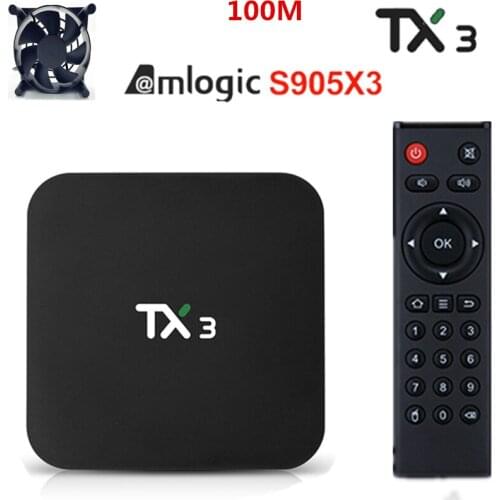 Tx3 tx3 android 9.0 caixa de tv amlogic s905x3 h.265 8k hdr 2.4g/5ghz wifi duplo 4g 32g/64g wifi 8k bluetooth google play youtub