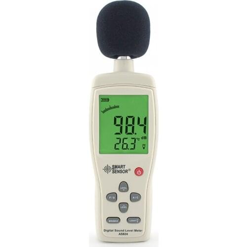 Smart Sensor AS824 Mini Digital Sound Noise Level Meter Decibel Meter 30~130dBA 35~135dBC Sound Pressure Level Tester