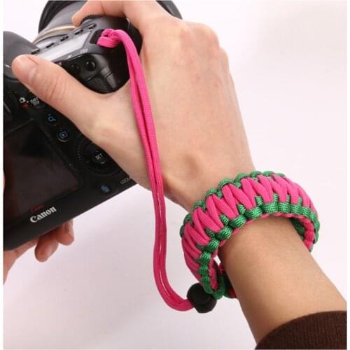 Thicken 550Ibs Double Layers Camera Anti-lost Wrist strap Adjustable Comfortable Camera shatter-resistant Handcrafted Paracord