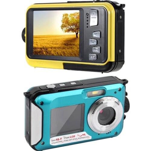 Digital Camera Dual Screens Full HD1920X1080 Digital Camera LCD Displays Cam Waterproof Video Recorder Camera for Snorkel Travel