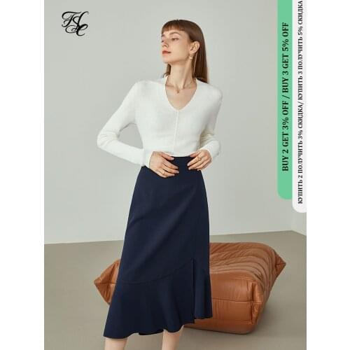 FANSILANEN Office Lady White Yellow Black Loose Wool Sweater Women Autumn 100% Wool Thin Bottoming Sweater V-neck Top