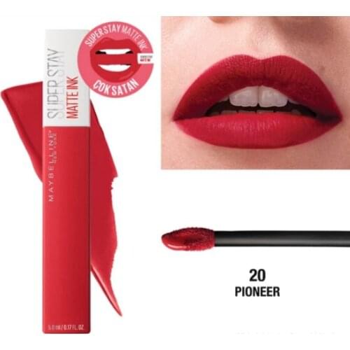 Maybelline New York super stay matte ink liquid matte lipstick-20 Pioneer-red (personal care and cleaning, beauty, FREE SHİPPİNG