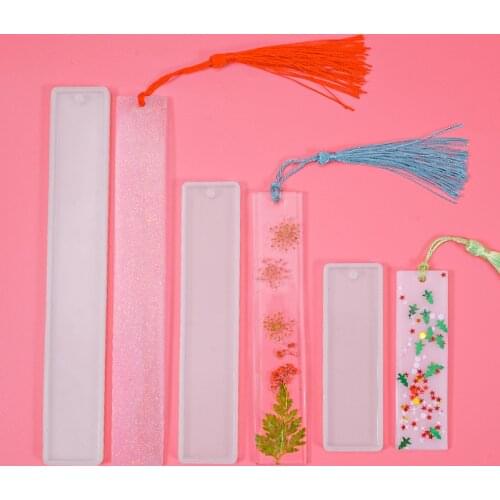 1Pcs DIY Bookmark Resin Mold Bookmark Silicone Mold Jewelry DIY Craft Transparent Mold Rectangular Resin School Supplies