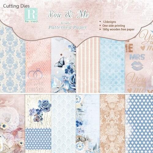 12Sheets Flower Love Lips Pattern Creative Scrapbooking Paper Pack Handmade Craft Paper Craft Background Pad