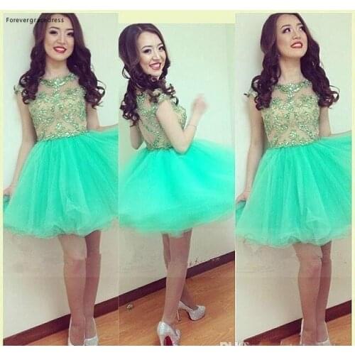 2019 Cheap Mint Green Short Homecoming Dress A Line Juniors Sweet 15 Graduation Cocktail Party Dress Plus Size Custom Made