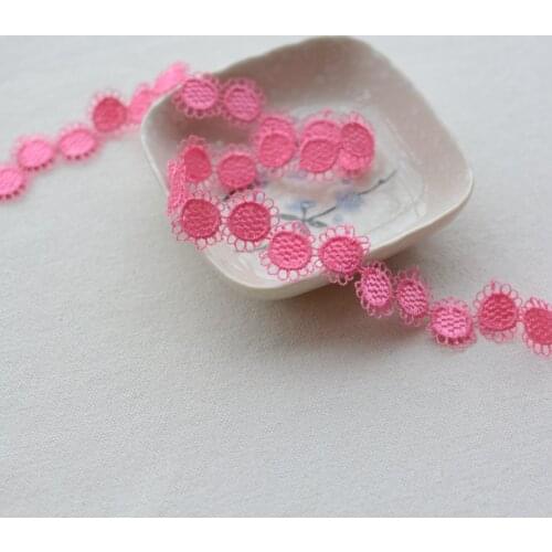 3 Meters/lot Width 1.7cm Pink Lace Ribbon Embroidered Lace Fabric Trim Decoration DIY Clothing Handmade Sewing Crafts