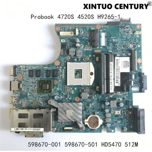 598670-001 598670-501 For HP Probook 4720S 4520S Laptop Motherboard H9265-1 48.4GK06.011 W/ HD5470 512MB GPU 100% tested working