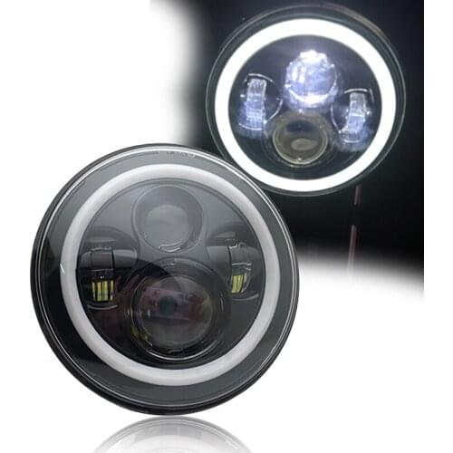 7 INCH H4 H/L Motorcycle LED Headlight with halo ring DRL angle eye For Motorcycle