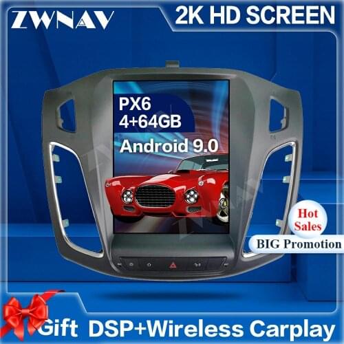 Tesla Style Android 9.0 screen Car Multimedia Player For Ford Ford Focus 2013 2014 20 car GPS Audio Radio stereo 2 din head unit