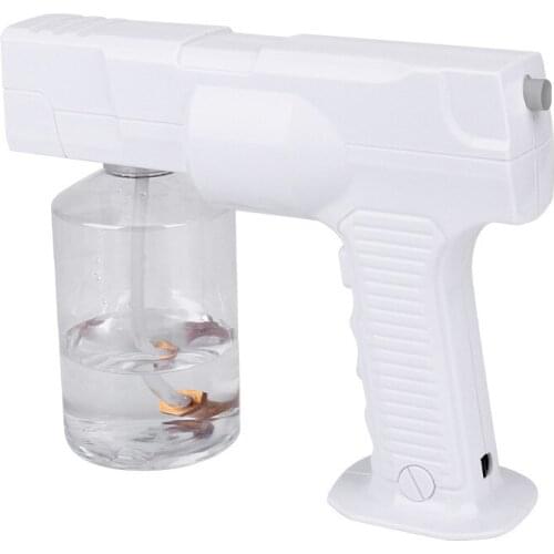 Blue Light Wireless Sanitizer Sprayer Handheld Nano Steam Atomizing Fogger USB 600ML Disinfection Sprayer Gun For Schools Home