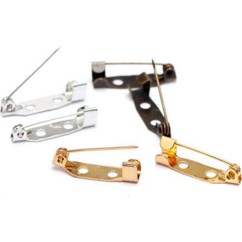 50pcs/lot 20/25/32/35/38mm Length Safety Pins Brooch Settings Blank Base for Making Wedding Bouquet Brooch DIY Jewelry Findings