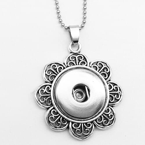 Flower snap button jewelr pendant Necklace OEM, ODM NX716 (fit 18mm 20mm snaps)