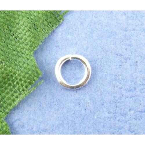 Doreen Box Lovely 1500PCs Silver color Open Jump Ring 4mm in Dia. (B00491)