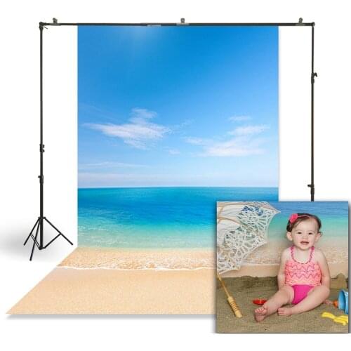 HUAYI Newborns Child Baby Photography Backdrop Beach Seaside Summer Holiday Party Customize Studio Photo Booth Background D-3625