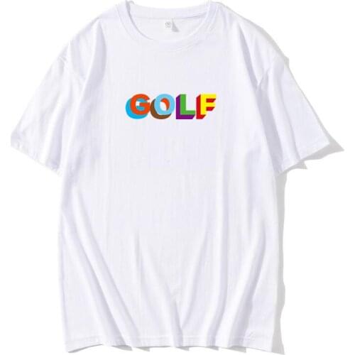 Men New Style Fashion Summer Cotton Short Casual Loose White T-shirt Sleeve 2021 DYNAMITE GOLF Printing Tops Tees