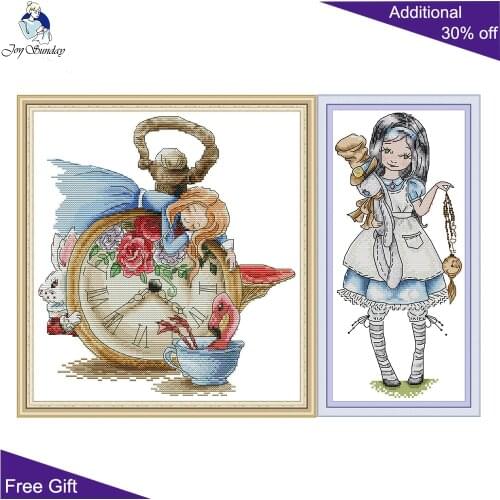 Joy Sunday Fairy Girl KB080 KB083 Counted and Stamped Home Decor Sleeping Alice Needlework Needlepoint Cross Stitch kits