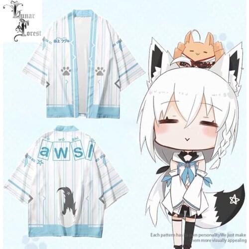 VTuber Shirakami Fubuki 3D Printing Japanese Kimono Haori Yukata Women/Men Fashion Summer Casual Cool Short Sleeve Streetwear