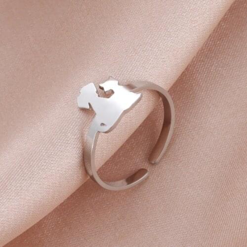 COOLTIME Cute Animals Cat Dog Adjustable Finger Ring Stainless Steel Jewelry Minimalist Pet Rings for Women Girls Birthday Gifts