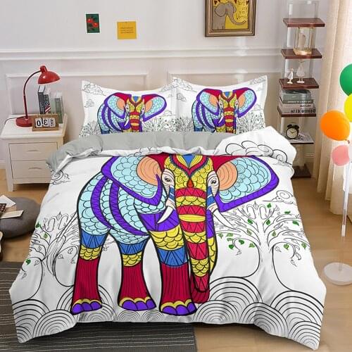 Fashion Fanboy Illusion King Pattern Bedding Set Single Double King Queen Size Home Textile 2/3 Piece Bed Cover Pillowcase