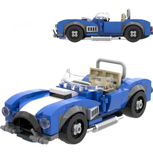 MOC Road racing Cobra-Sports car Building Blocks Kit Model Assemble Racing Vehicle High-Tech Bricks Idea Toys For Birthday Gifts